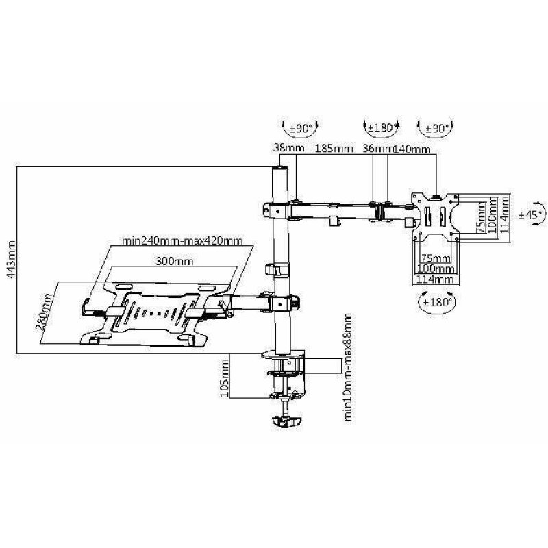 equip Tischhalterung 360 LCD- Notebookhalterung