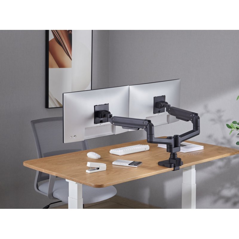 Equip 17"-35" Heavy-Duty Dual Monitor Desk Mount Bracket, Black