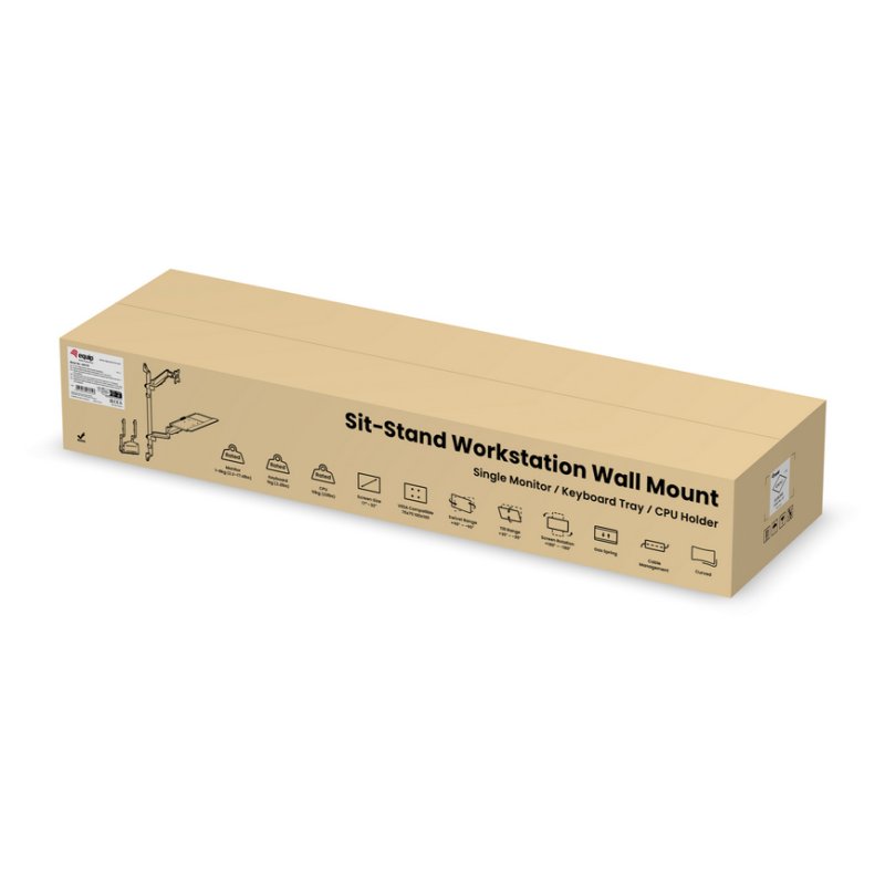 Equip 17"-32" Single Monitor Wall-Mounted Workstation