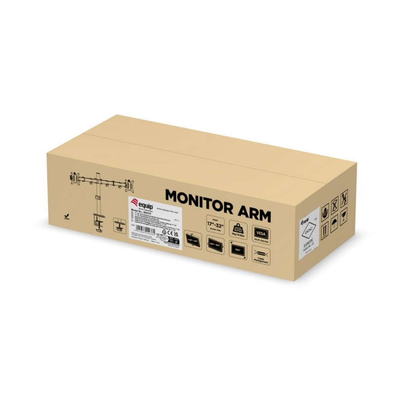 Equip Support de bureau articulé pour deux moniteurs 17« -32 », noir