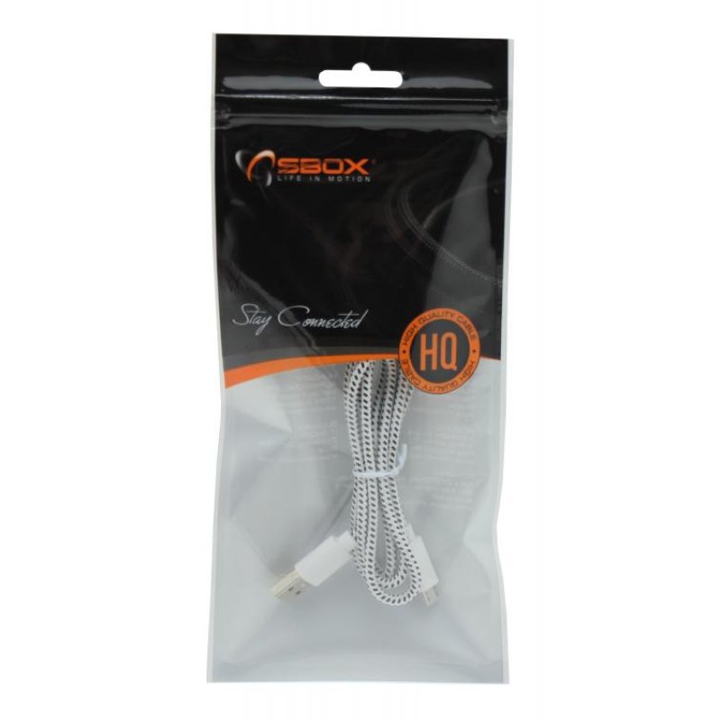 SBOX USB-1031W câble USB 1 m USB 2.0 USB A Micro-USB A Blanc