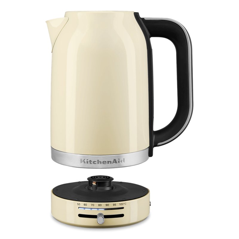 KitchenAid 5KEK1701EAC bouilloire 1,7 L 2400 W Noir, Crème, Acier inoxydable