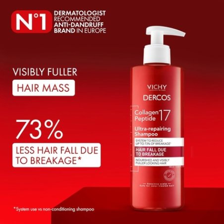 Dercos Collagen Peptide 17 Ultra Repairing Shampoo Anti Hair Fall & Bond Repair