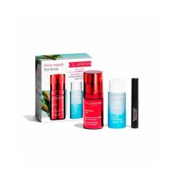 Clarins Total Eye Lift Set - 15ml Eye Lift Oil, 50ml Cleansing Oil, 3ml Perfect 4d Black Mascara