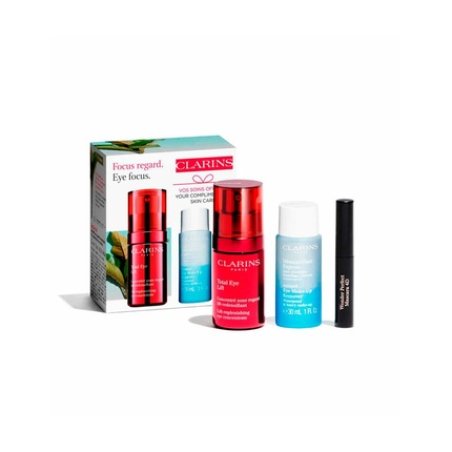 Clarins Total Eye Lift Set - 15ml Eye Lift Oil, 50ml Cleansing Oil, 3ml Perfect 4d Black Mascara