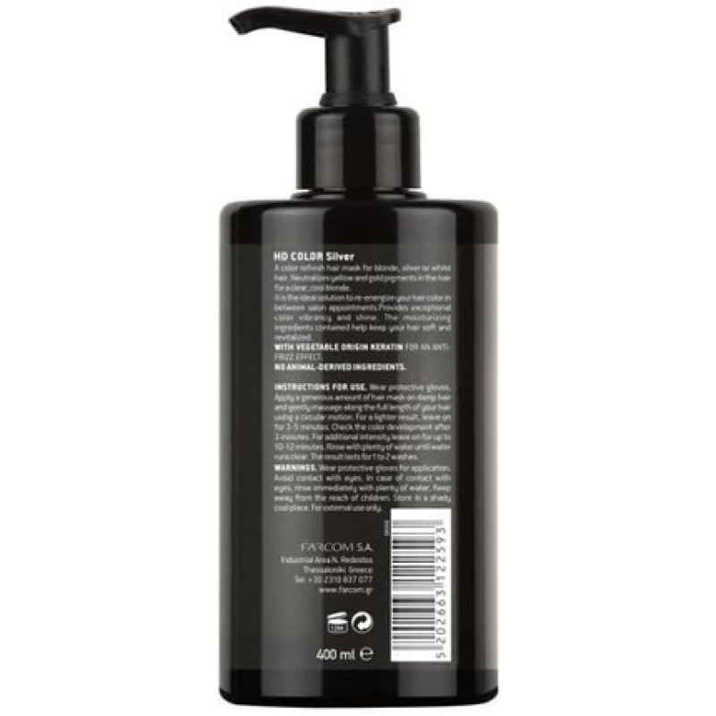 Hd Color Refresh Hair Mask Silver 400ml with Keratin for Anti-Frizz Effect