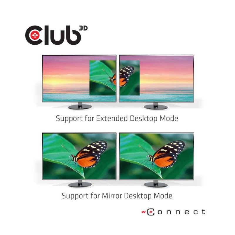 CLUB3D USB3.2 Gen1 Type A to 2x DisplayPort™1.2 Dual Monitor 4K60Hz DisplayLink Video Splitter