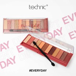 Technic Mega Eyeshadow Palette 12 Pigmented Long Lasting Easy to Apply
