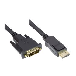 Alcasa DP-DVI1 câble vidéo et adaptateur 1 m DisplayPort DVI-D Noir