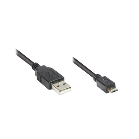 Alcasa 2510-MB003 USB cable USB 2.0 0.3 m USB A Micro-USB B Black