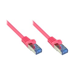 Alcasa Cat6a 1m networking cable Magenta S/FTP (S-STP)