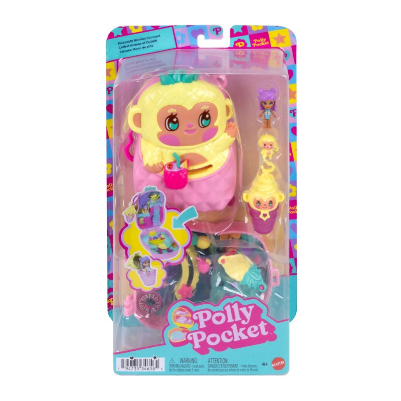 Polly Pocket Polly Pocket-Coffret Ananas et Ouistiti-Jouet de voyage