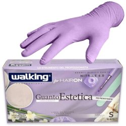 Walking Violet Glitter Nitrile Gloves For Hairdressing