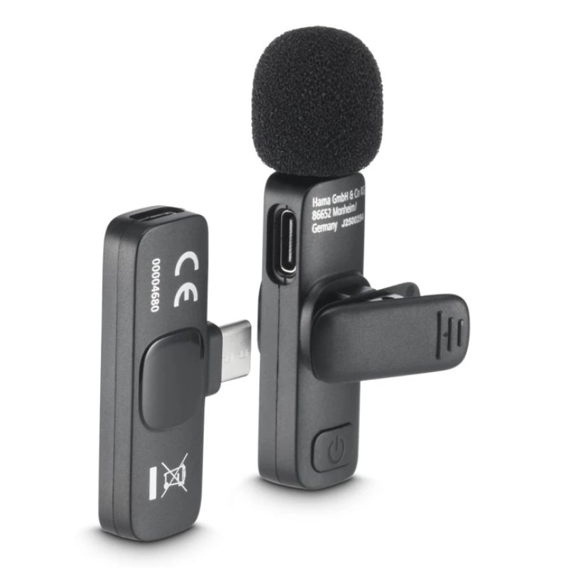 Hama Smart Wireless Noir Microphone Lavalier/boutonnière