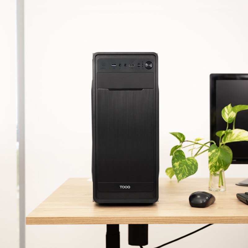 TooQ Mid-Tower, ATX / MicroATX / Mini- ITX, 1x USB 3.0, 1x USB 2.0, 1x USB-C, Audio HD, Mic, 500W, 3.6kg