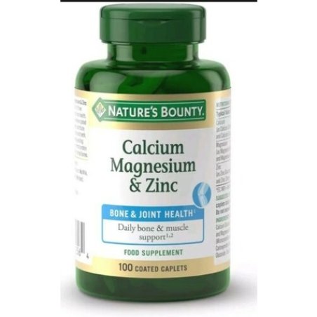 Nature's Bounty Calcium Magnesium and Zinc Coated Caplets 100 Caplets