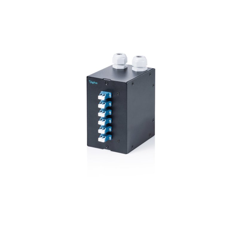 Digitus Répartiteur FO sur profilé chapeau, 6 ports, SC SX/LC DX, noir