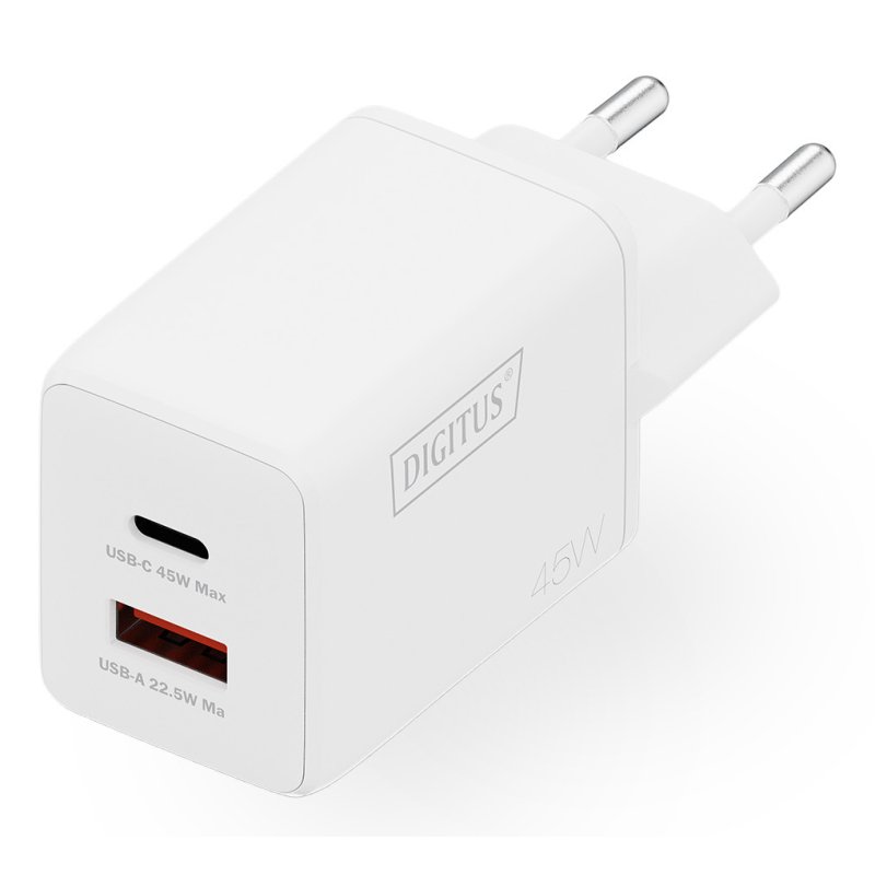 Digitus USB GaN Charger 45W, 1x USB-C, 1x USB-A