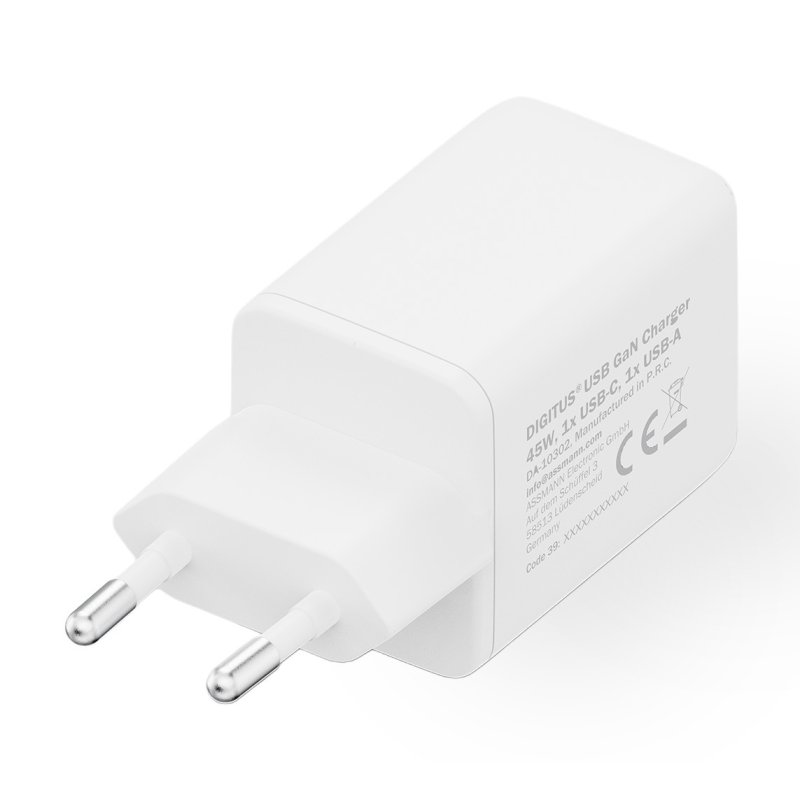 Digitus USB GaN Charger 45W, 1x USB-C, 1x USB-A