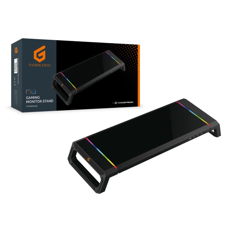 CONCEPTRONIC Monitortischerhöhung Gaming 4xUSB-A2.0 schwarz