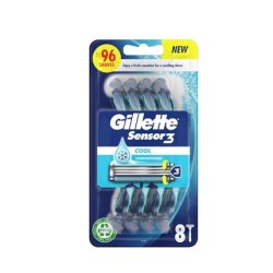 Gillette Disposable Sensor 3 Cool Razor With 8 Units