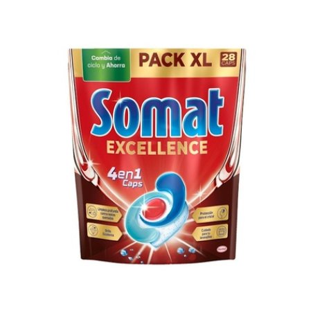 Somat Dishwasher Capsules Machine 4 In 1 Somat Excellence 28 Units
