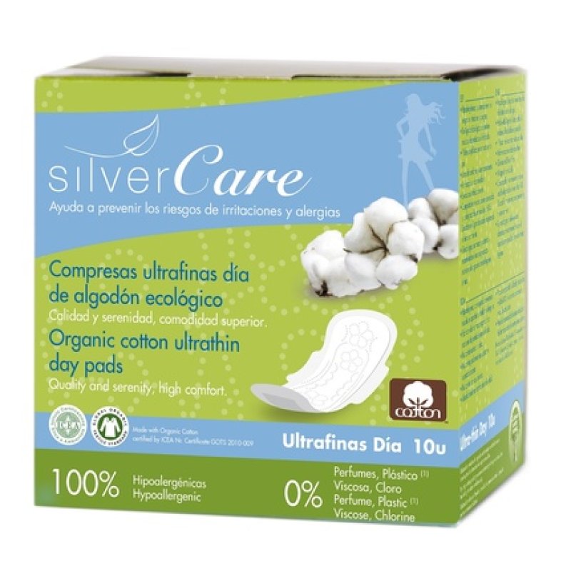 Silver Care Ultra-Thin Cotton Day Pads With Wings - 10 Pieces
