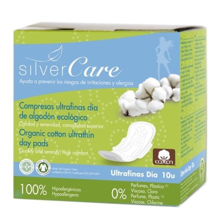 Silver Care Ultra-Thin Cotton Day Pads With Wings - 10 Pieces