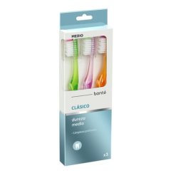 Bonte Medium Classic Toothbrush Pack Of 3