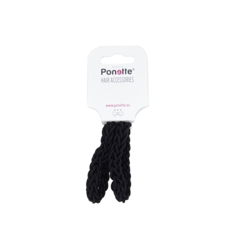 Ponette Black Braided Hair Tie 2 Units