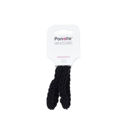 Ponette Black Braided Hair Tie 2 Units