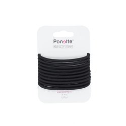 Ponette Black Metallic Hair Tie 10 Units