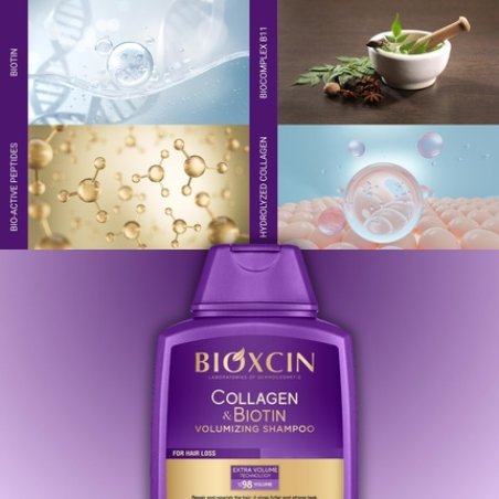 Bioxcin Collagen Biotin Shampoo Anti-Hair Loss for All Hair Types Volumizing