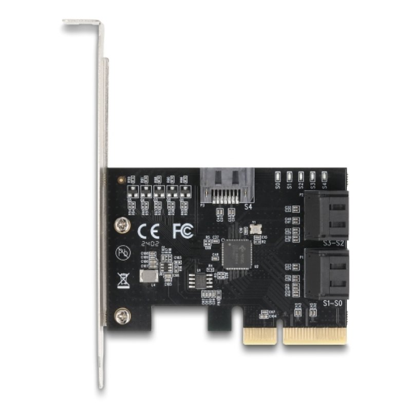 PCI Express x4 Karte zu 5 Port SATA Kontroller - Low Profile Formfaktor