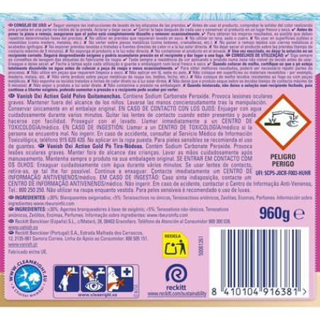 Vanish Gold Stain Remover Best Powder Formula Bleach-Free 960g