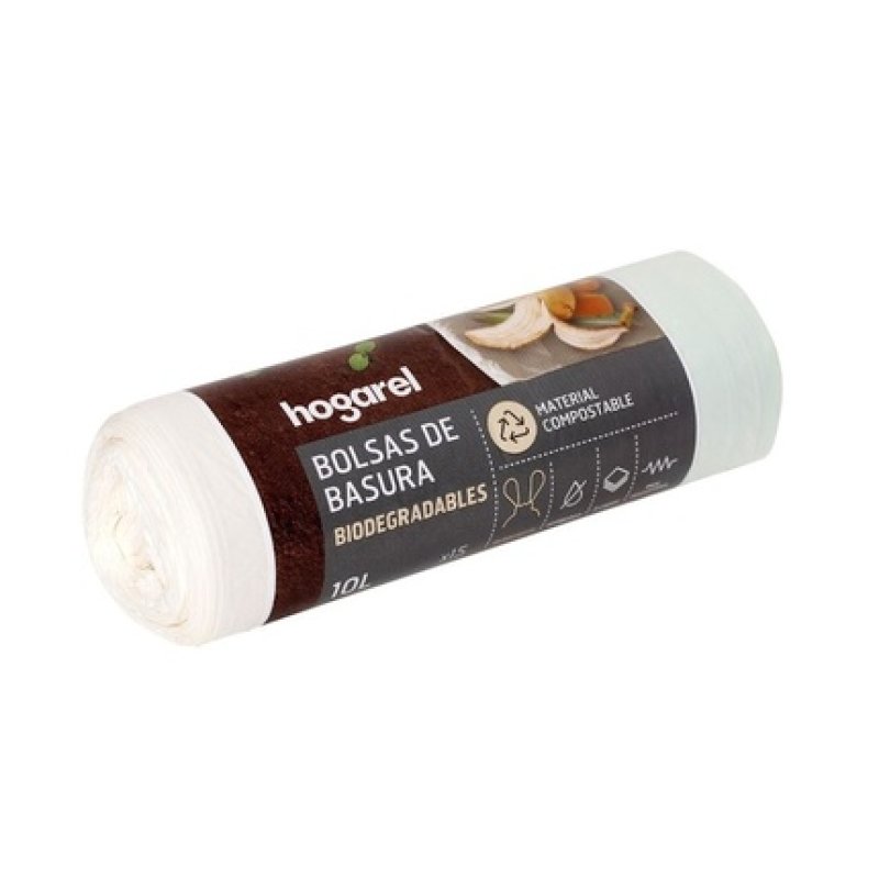 Hogarel Biodegradable Trash Bags 10 Liters Pack Of 15