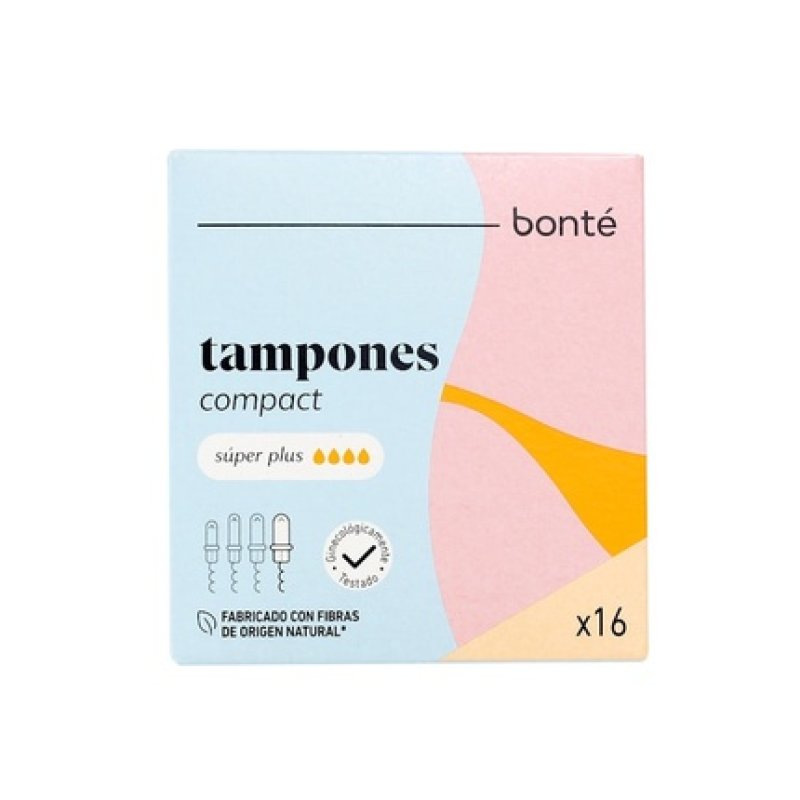 Bonte Super Plus Tampons With Compact Applicator 16 Units