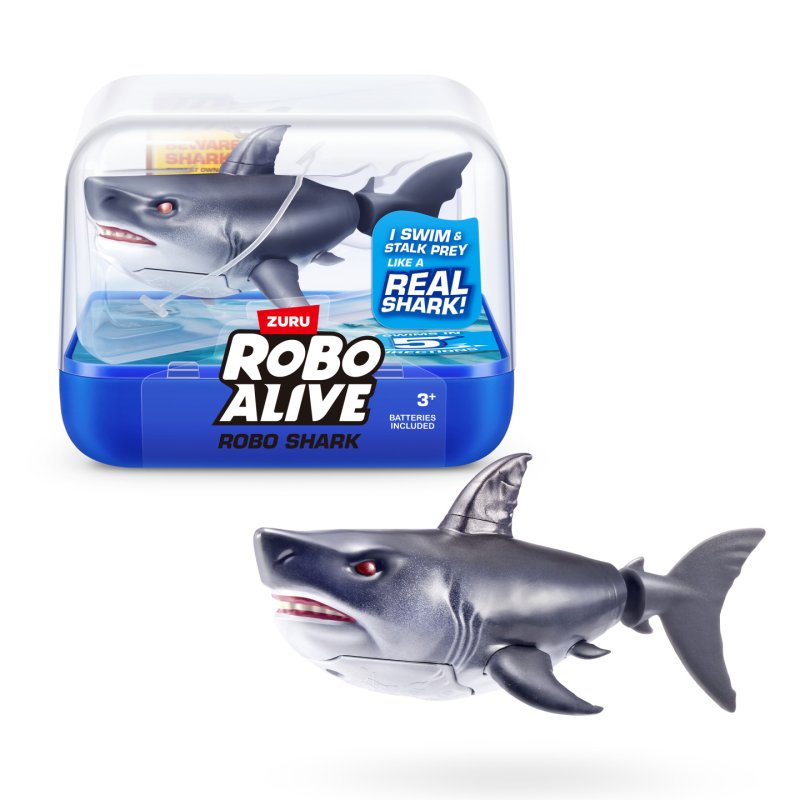 Robo Alive Requin Activé par l'Eau (Gris)