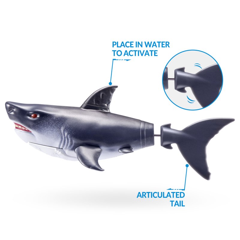Robo Alive Requin Activé par l'Eau (Gris)