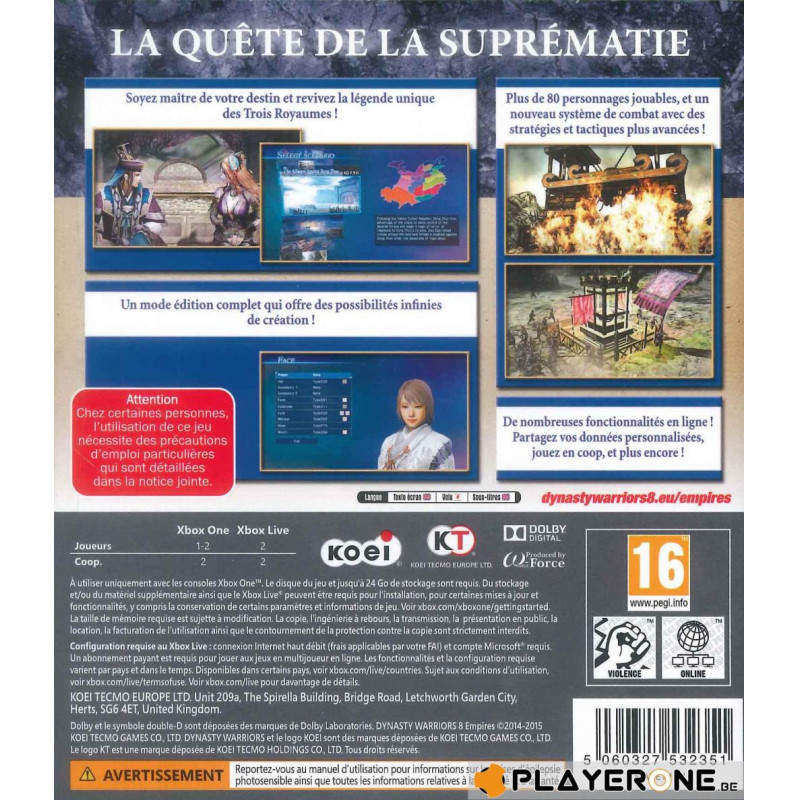 Tecmo Dynasty Warriors 8 : Empires Standard Xbox One