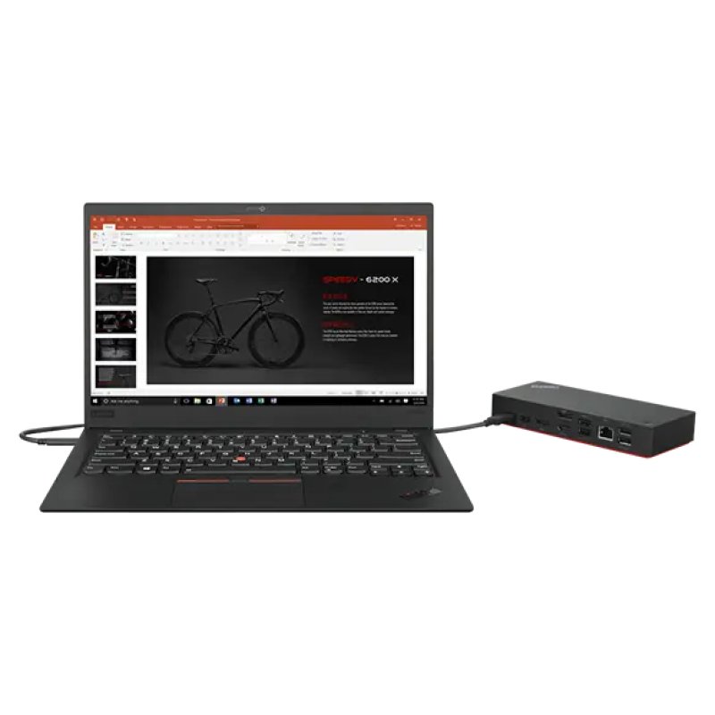 Lenovo 40AY0135UK station d'accueil Avec fil USB 3.2 Gen 1 (3.1 Gen 1) Type-C Noir
