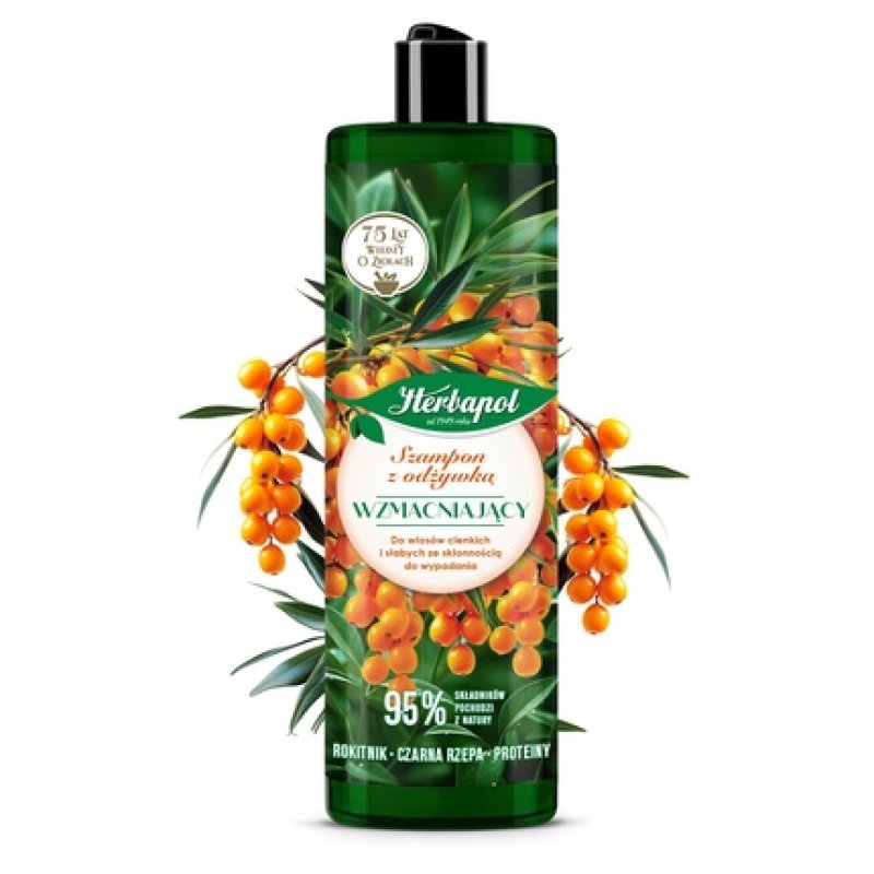 Herbapol Strengthening Shampoo With Sea Buckthorn Black Radish Proteins 400 Ml