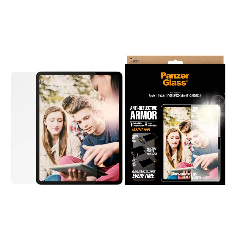 PanzerGlass Anti-Reflective Armor Screen Protector iPad Air 13" (2024-2026) | Pro 13" (2024-2025) | Ultra-Wide Fit w.