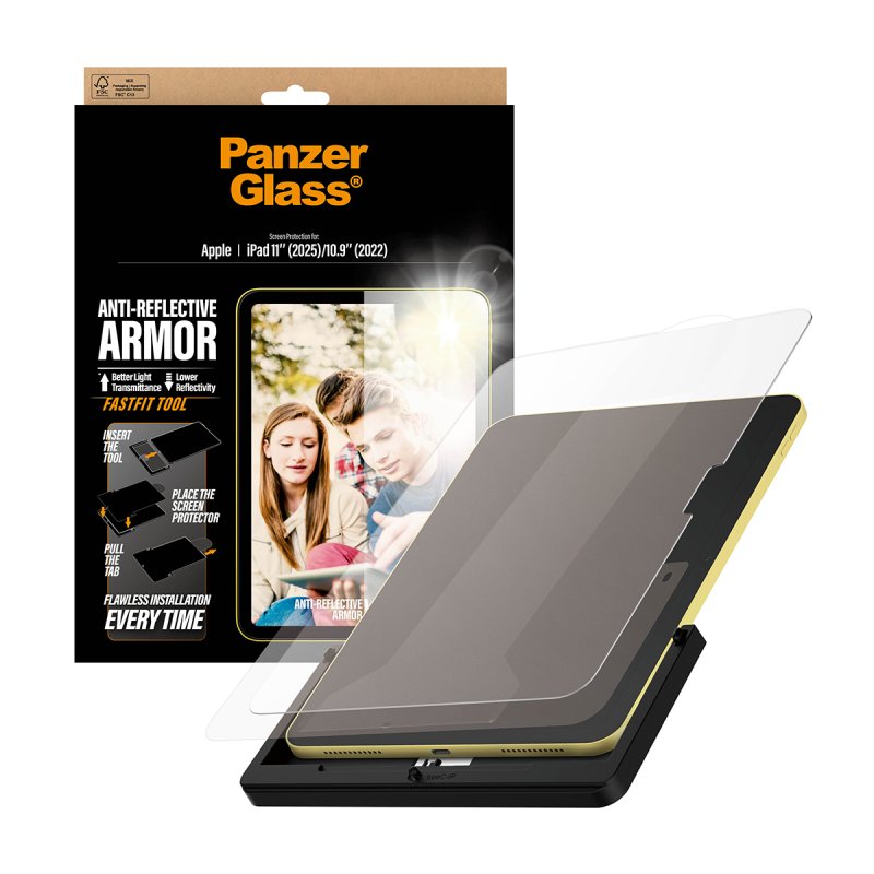 PanzerGlass Anti-Reflective Armor Screen Protector iPad 11" (2025-2026) | 10.9" (2022) | Ultra-Wide Fit w. Fastfit