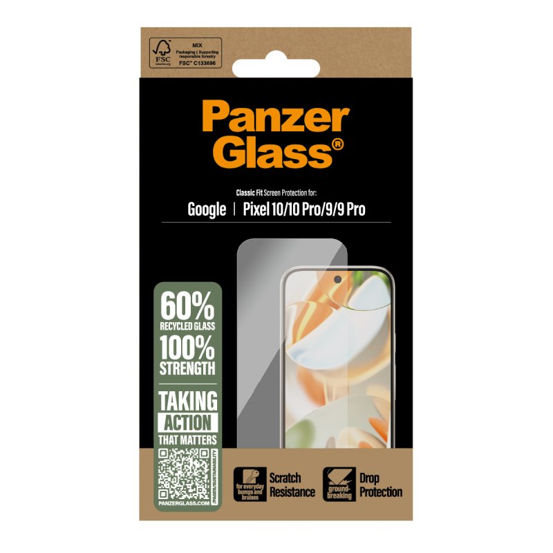 PanzerGlass Screen Protector Google Pixel 10 | 10 Pro 5G | 9 5G | 9 Pro 5G | Classic Fit Protection d'écran