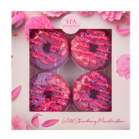 Chlapu Chlap Spa Moments Bath Donut Set With Strawberry Foam Scent 4 Pcs