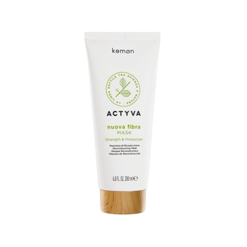 Kemon Actyva New Fiber Mask Protective and Restructuring Mask for Damaged Hair with Amaranth and Red Algae 200ml