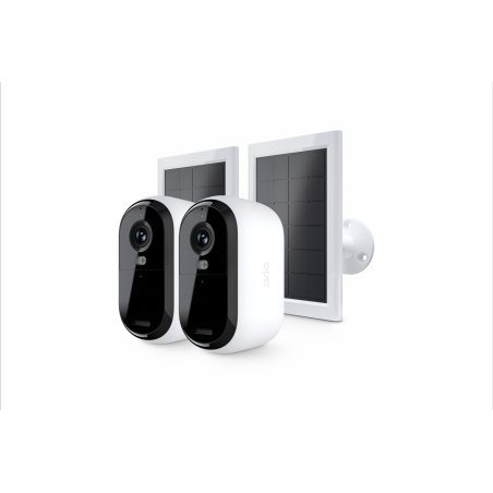 Arlo Essential 3 2K Kamera Weiß 2er Set inkl. Solarpanel 4MP (2560x1440), WLAN, Akku, Indoor/Outdoor, Intelligente