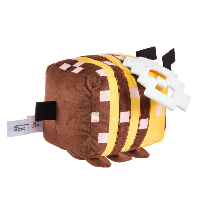 Minecraft Plush Angry Bee Toy, 8-inch Collectible Soft Doll Inspired by Video Game Character
