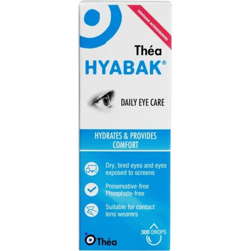 Hyabak Eye Drops Moisturising and Refreshing Drops Gentle and Long-Lasting Relief from Long Screen Use and Contact Lens